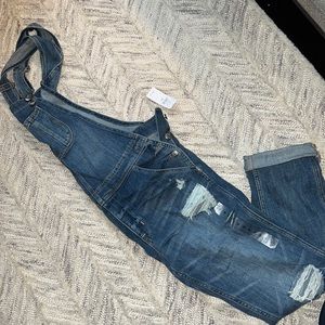 AE Distressed denim overalls